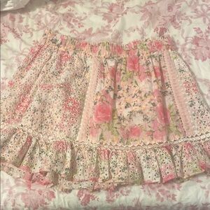 Floral Pink Lace Skirt